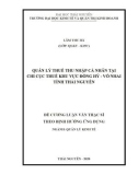 Luận văn Thạc sĩ Quản lý kinh tế: Quản lý thuế thu nhập cá nhân tại chi cục thuế khu vực Đồng Hỷ - Võ Nhai tỉnh Thái Nguyên