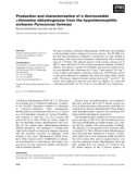 Báo cáo khoa học: Production and characterization of a thermostable L-threonine dehydrogenase from the hyperthermophilic archaeon Pyrococcus furiosus