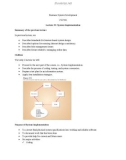 Lecture note Business system development - Lecture 21: System implementation