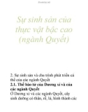 Sự sinh sản của thực vật bậc cao (ngành Quyết)