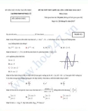 Đề thi thử THPT Quốc gia năm 2017 môn Toán lần 1 - Trường THPT Lý Thái Tổ (Mã đề 432) (có đáp án)