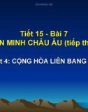 Giáo án điện tử môn Địa lý: CHLB Đức