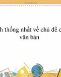 Bài giảng môn Ngữ văn lớp 8 - Tiết 3: Tính thống nhất về chủ đề của văn bản