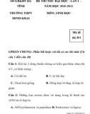 ĐỀ THI THỬ ĐẠI HỌC - LẦN I MÔN SINH HỌC MÃ ĐỀ 301 SỞ GD&ĐT HÀ TĨNH TRƯỜNG THPT MINH KHAI