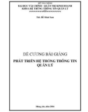 Đề cương Bài giảng Phát triển hệ thống thông tin quản lý