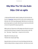 Đây Mùa Thu Tới của Xuân Diệu: Chữ và nghĩa