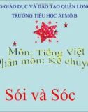 Bài giảng môn Tiếng Việt lớp 1 sách Cánh diều năm học 2019-2020 - Tuần 30: Kể chuyện Sói và Sóc (Trường Tiểu học Ái Mộ B)