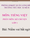 Bài giảng môn Tiếng Việt lớp 1 sách Cánh diều năm học 2019-2020 - Tuần 29: Kể chuyện Niềm vui bất ngờ (Trường Tiểu học Ái Mộ B)