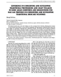 Kinh nghiệm bảo tồn, phát triển nghề, làng nghề truyền thống ở một số nước Châu Á và gợi ý cho tỉnh Đắk Lắk trong việc bảo tồn, phát triển nghề dệt thổ cẩm truyền thống