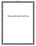 Yoga giúp giảm huyết áp