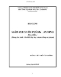 Bài giảng Giáo dục quốc phòng-an ninh HP1 - ĐH Phạm Văn Đồng