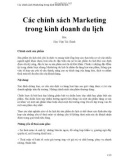 Các chính sách Marketing trong kinh doanh du lịch