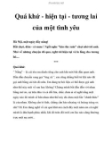 Quá khứ - hiện tại - tương lai của một tình yêu