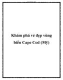 Khám phá vẻ đẹp vùng biển Cape Cod (Mỹ)