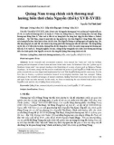 Quảng Nam trong chính sách thương mại hướng biển thời chúa Nguyễn (thế kỷ XVII-XVIII)