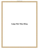 Lặng Nhớ Mùa Đông