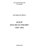 Ebook Lịch sử Đảng bộ xã Vinh Hiền (1930-2015): Phần 1