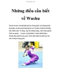 Những điều cần biết về Wushu