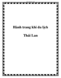 Hành trang khi du lịch Thái Lan