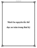 Mười ba nguyên tắc thể dục an toàn trong thai kỳ