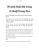 18 môn binh khí trong võ thuậtTrung Hoa