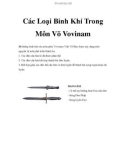 Các Loại Binh Khí Trong Môn Võ Vovinam