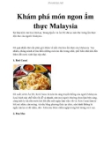 Khám phá món ngon ẩm thực Malaysia