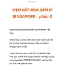 MẸO VẶT MUA SẮM Ở SINGAPORE – phần 2