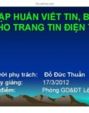 Bài giảng Tập huấn viết tin, bài cho trang tin điện tử