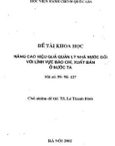 Đề tài khoa học: Nâng cao hiệu quả quản lý nhà nước đối với lĩnh vực báo chí, xuất bản ở nước ta