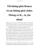 Tôi không phải Romeo và em không phải Juliet