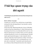 5 bài học quan trọng của đời người