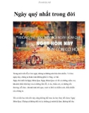 Ngày quý nhất trong đời