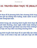 Bài giảng: Truyền hình thực tế