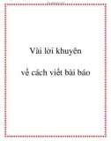 Vài lời khuyên về cách viết bài báo