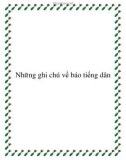 Những ghi chú về báo tiếng dân