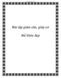 Bài tập giảm cân, giúp cơ thể khỏe đẹp