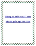 Những cái nhất của 147 năm báo chí quốc ngữ Việt Nam