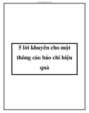 5 lời khuyên cho một thông cáo báo chí hiệu quả