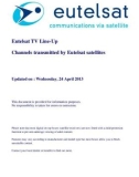 Eutelsat TV Line-Up Channels transmitted by Eutelsat satellites