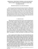 PRESCHOOL TELEVISION VIEWING AND ADOLESCENT TEST SCORES: HISTORICAL EVIDENCE FROM THE COLEMAN STUDY