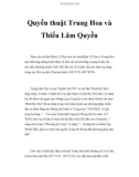 Quyền thuật Trung Hoa và Thiếu Lâm Quyền