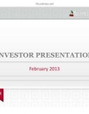 INVESTOR PRESENTATION 2013