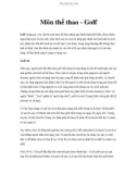 Môn thể thao - Golf