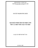 Luận án Tiến sĩ Ngữ văn: Kịch bản phim truyện điện ảnh như là một thể loại văn học