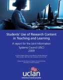 Students' Use of Research Content in Teaching and Learning