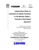 Independent Study on Indicators for Media Pluralism in the Member States – Towards a Risk-Based Approach