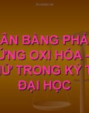 Bài giảng điện tử môn hóa học: cân bằng phản ứng oxi hóa khử