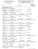 Đề thi học kì 1 môn Hoá học lớp 11 năm 2022-2023 có đáp án - Trường PTDTNT Tỉnh Quảng Trị