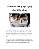 Môn hóa: chú ý vận dụng công thức riêng